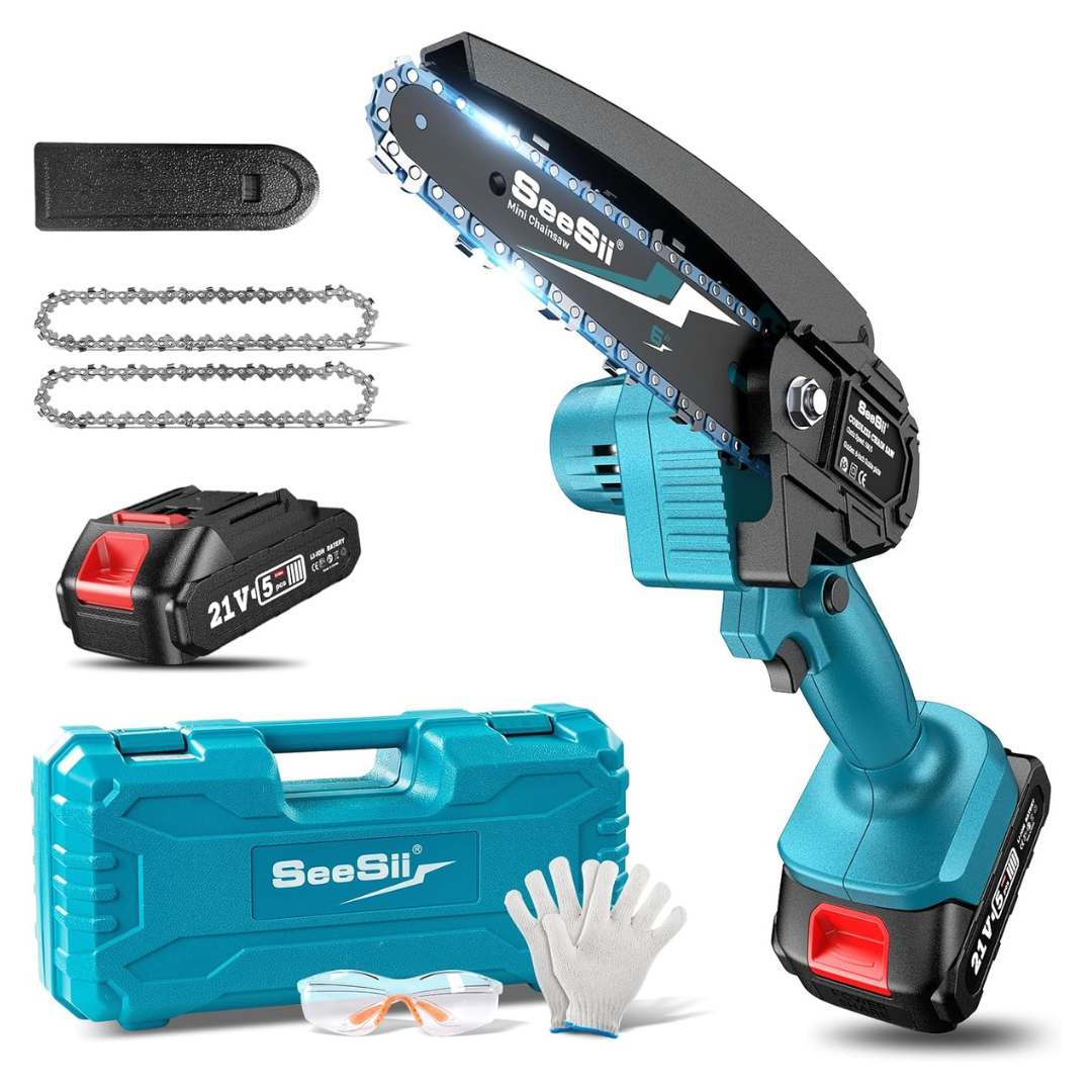 Seesii 6" Handheld Cordless Electric Power Chain Saw