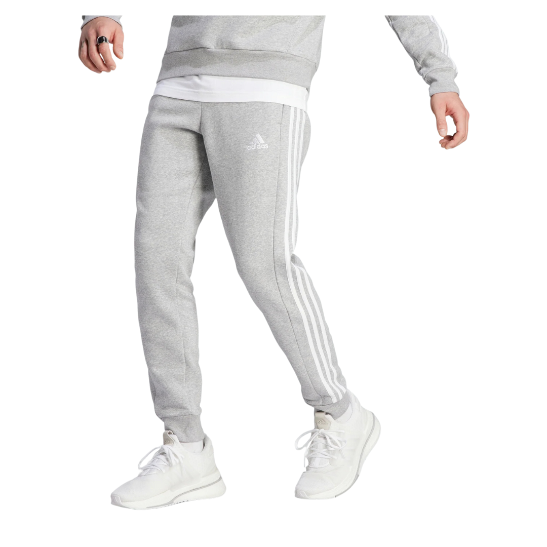 adidas Men's Essentials Fleece Tapered Cuffed 3-Stripes Pants