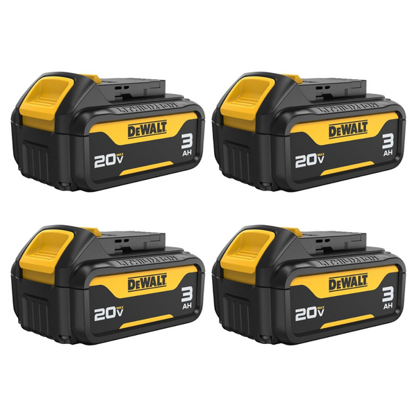 4-Pack DEWALT 20V MAX Battery With LED Charge Indicator