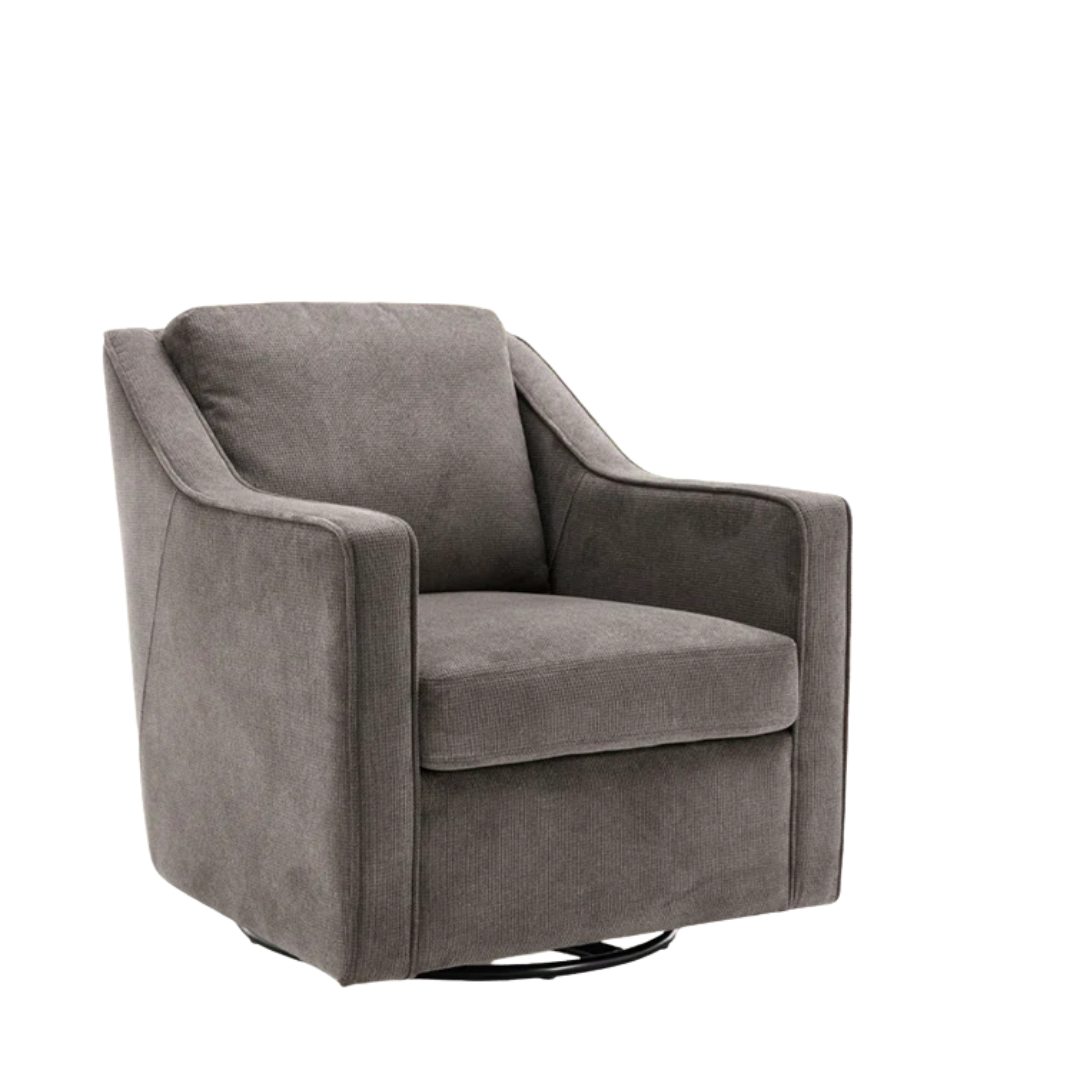 Wade Logan Charitini Big Removable Wide Upholstered Swivel Armchair