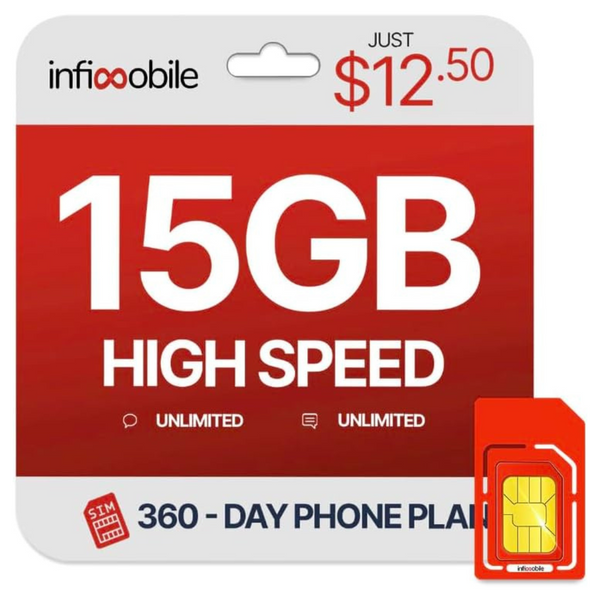 Infimobile Prepaid SIM Card With 15GB High-Speed Data Per Month For 12 Month