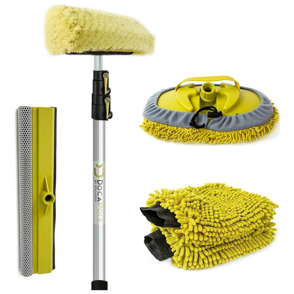 DOCA Soft Bristle Car Wash Brush With Long Handle (5-12 Ft)