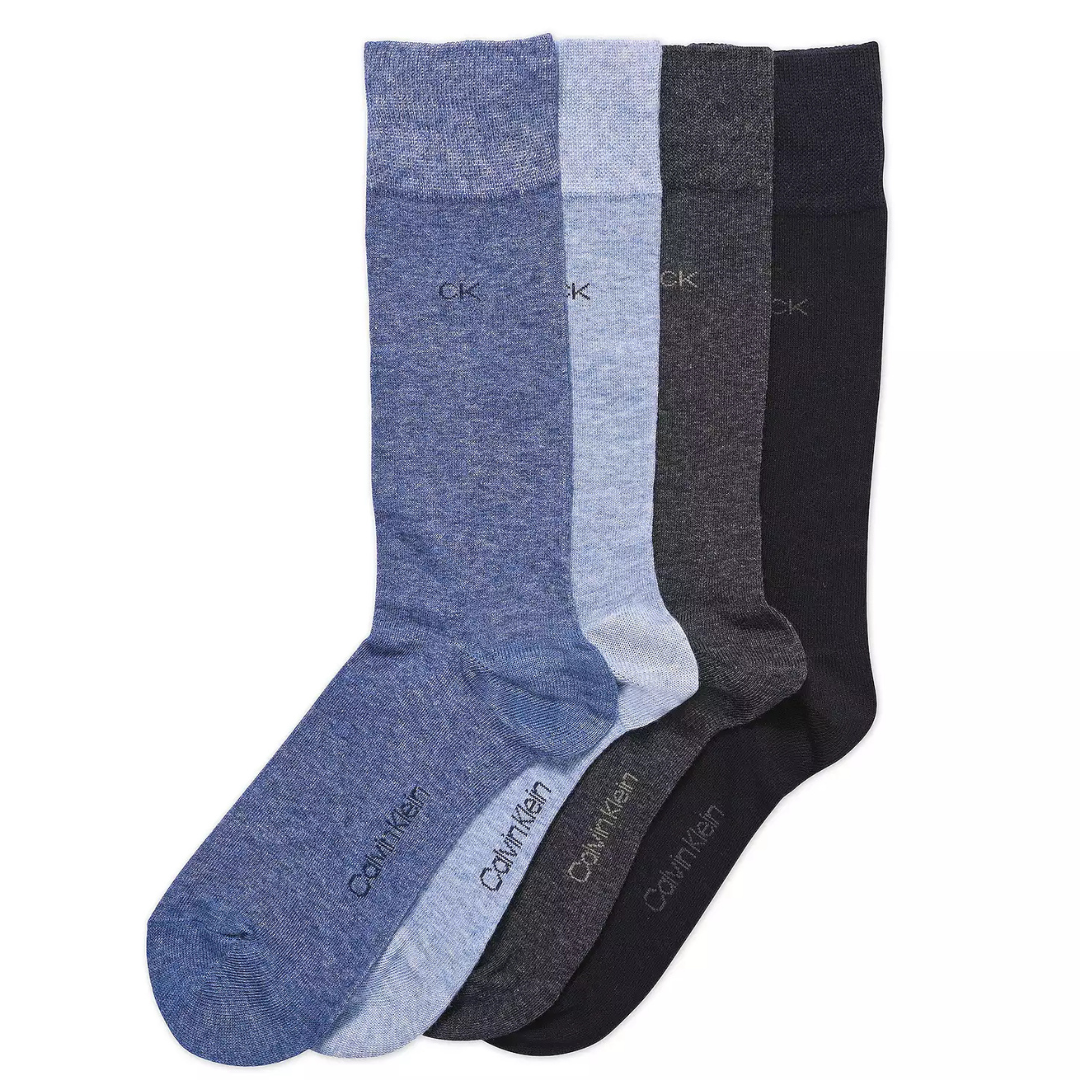 4-Pack Men's Calvin Klein Flat-Knit Dress Crew Socks