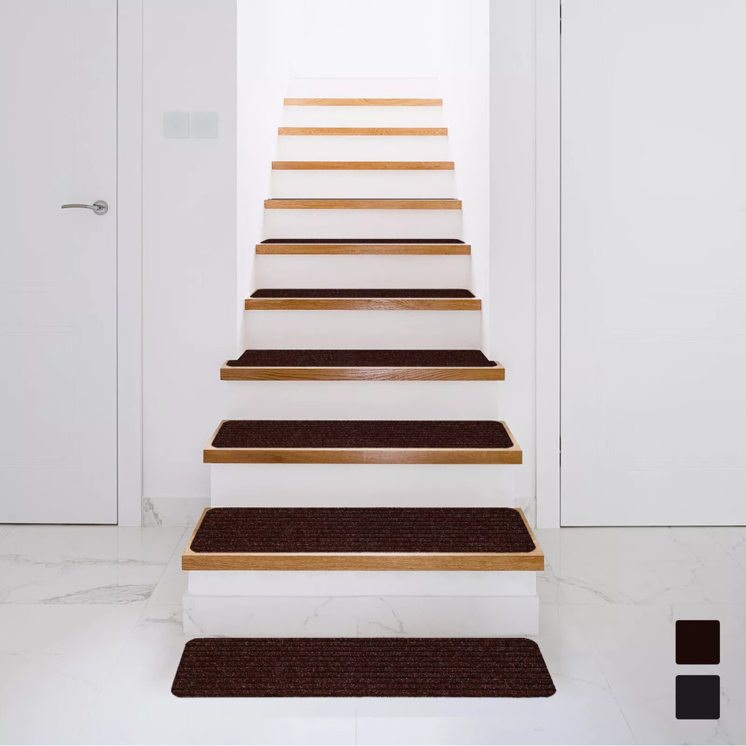 15-Piece Costway 30" x 8" Slip-resistant Non-Slip Stair Carpet (Brown)