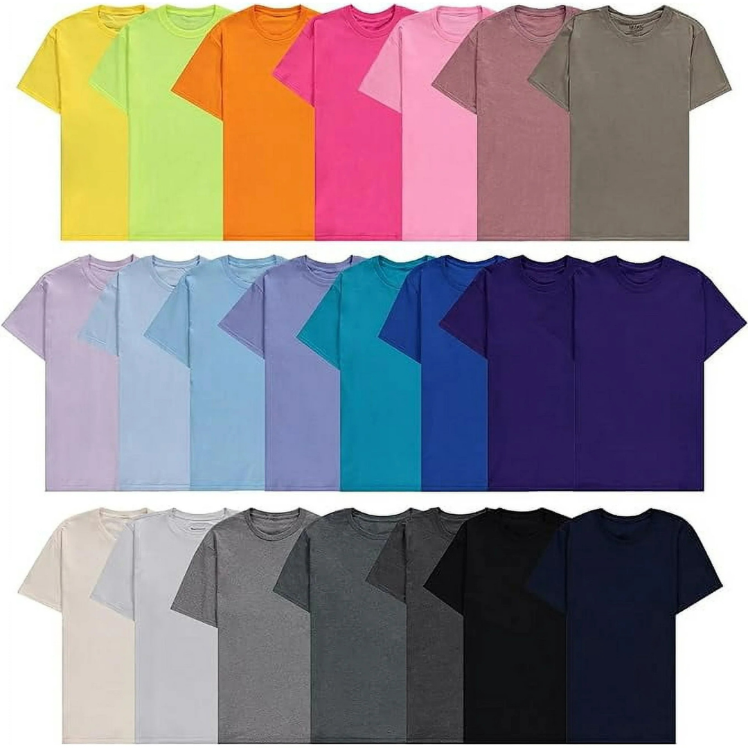 12-Pack Wholesale Men's Soft Cotton Slim Fit Short Sleeve T-Shirts