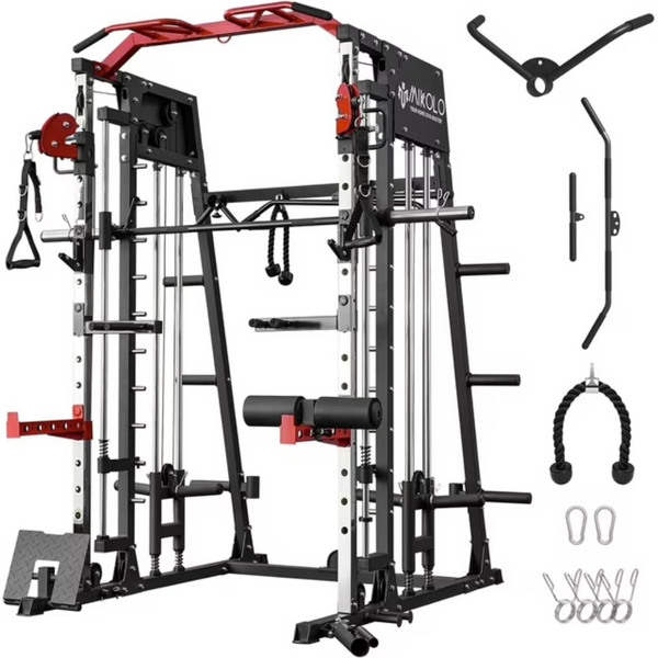 Mikolo Smith Machine Home Gym with Cable Crossover