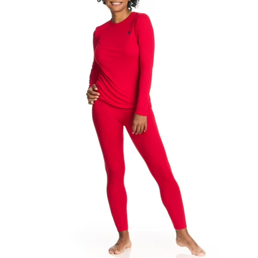 U.S. Polo Assn. Women's Brushed Base Layer Long Thermal Set (3 Colors)