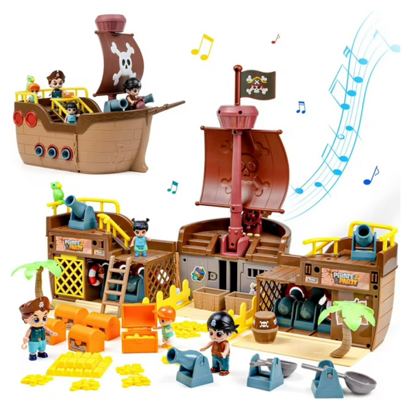 JoyStone Brown Pirate Boat Toys For Kids