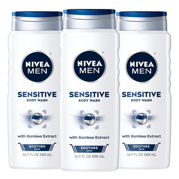 6-Count Nivea Men Sensitive 3-in-1 Body Wash (16.9 Fl Oz)