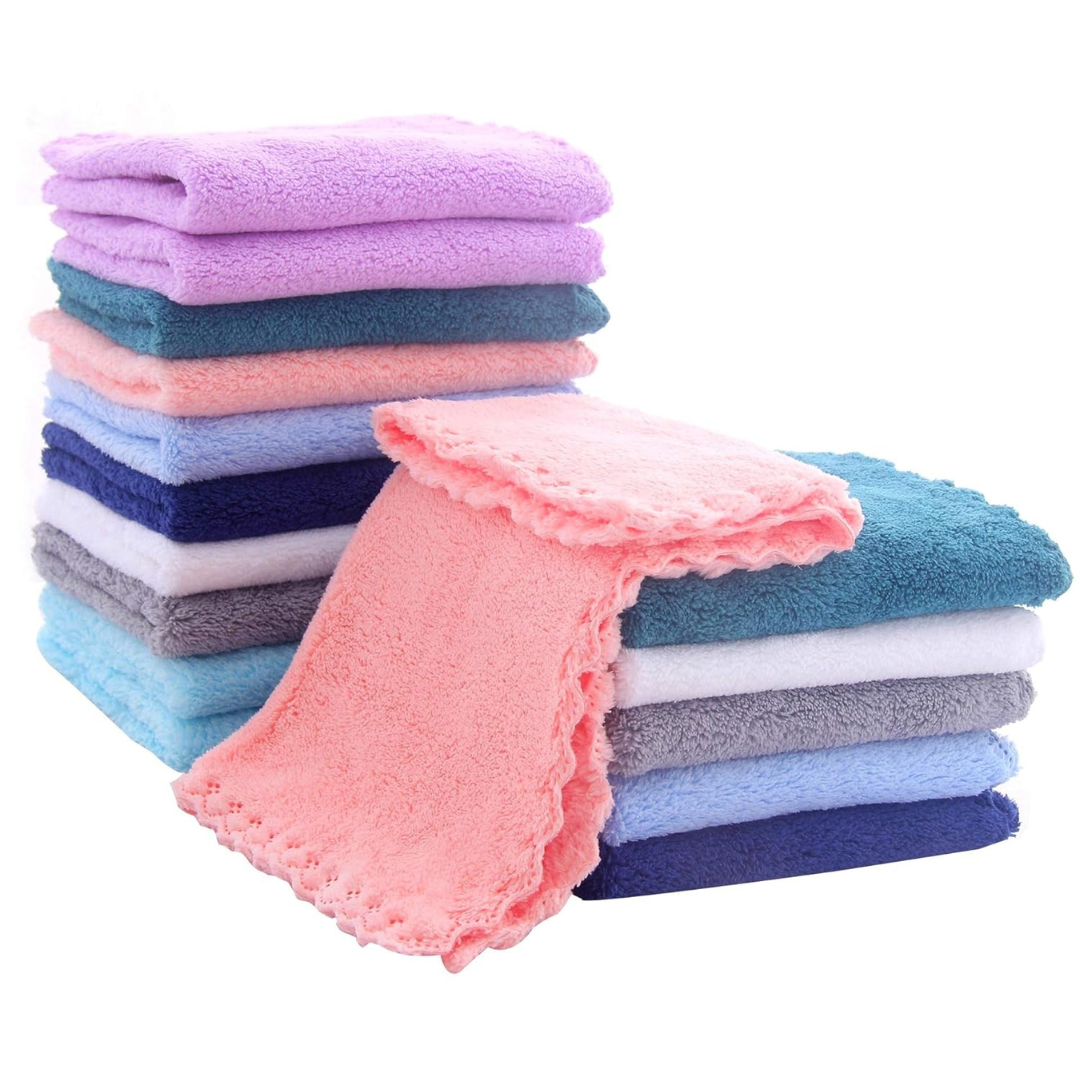 16-Pack Luxury Multicolor Extra Absorbent And Soft Baby Wash Clothes