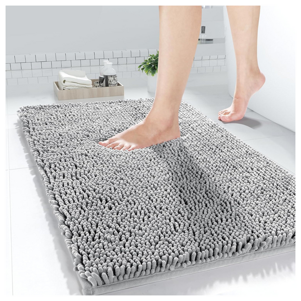 24" x 17" Chenille Extra Soft Shaggy Non-Slip Bathroom Rug