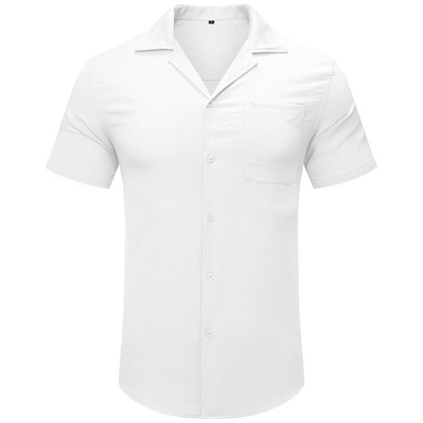 Men's Short Sleeve Button Up Loose Fit Beach Shirt