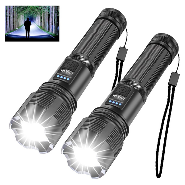 2-Pack Northlet 10000 Lumens Rechargeable Mini Handheld Flashlights