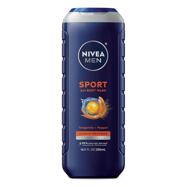 NIVEA Men's Sport 3-in-1 Body Wash (6.9 Fl Oz Bottles)