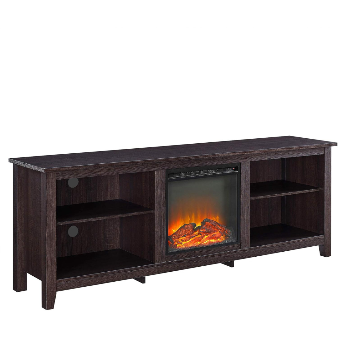 Walker Edison Wren Classic 4 Cubby Fireplace TV Stand