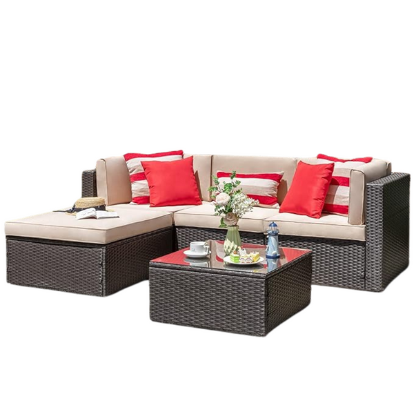 5-Piece Vongrasig All-Weather Patio Outdoor Sectional Sets