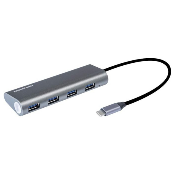 Portable USB-C Hub Adapter With 4-USB 3.0 Ports