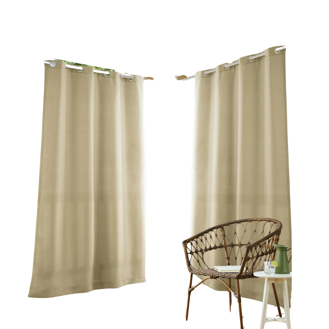 Set Of 2 Town & Country Basics Cabana Heavyweight Curtains (54"x120")