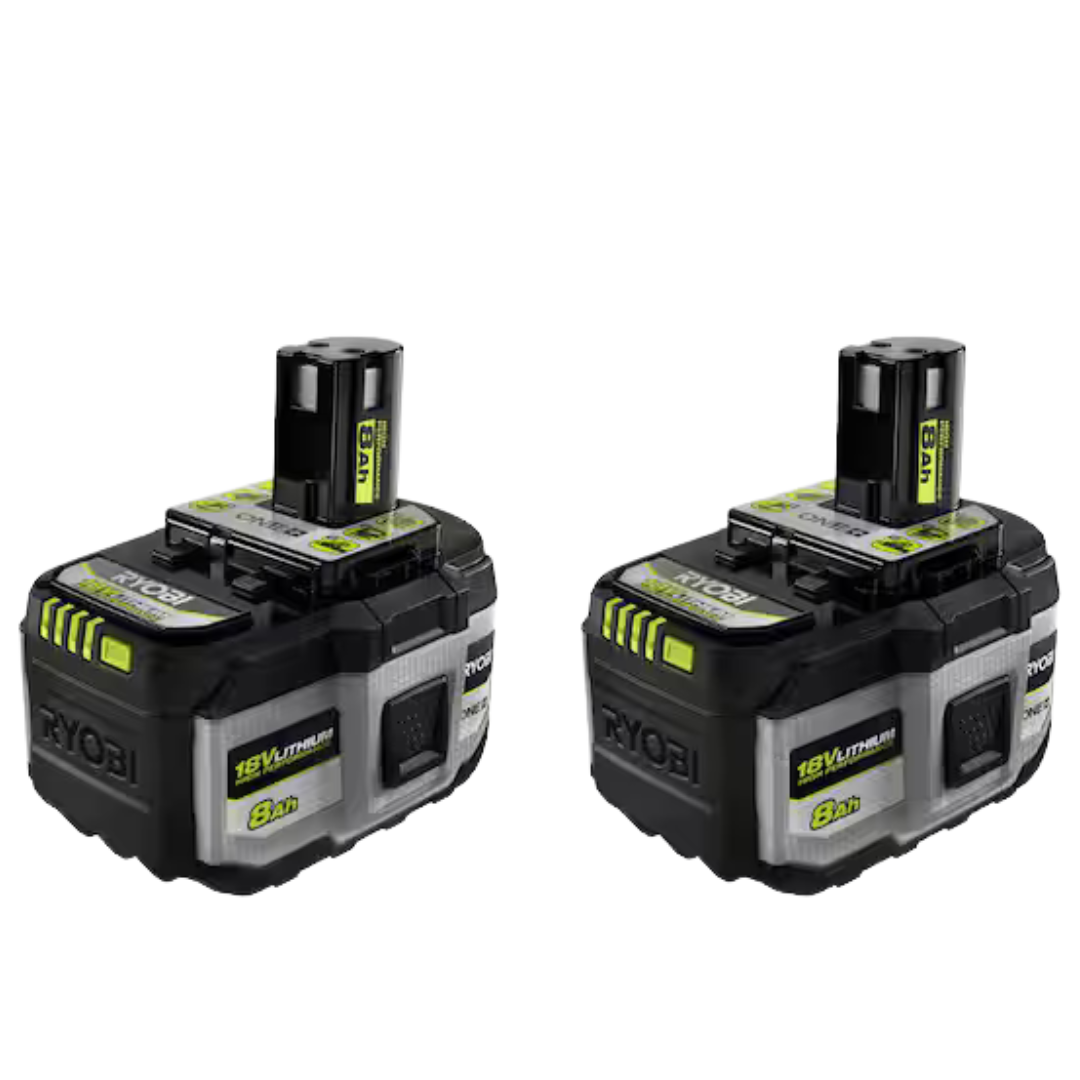 2-Pack Ryobi One+ 18v 8.0 Ah Lithium-Ion High Performance Battery