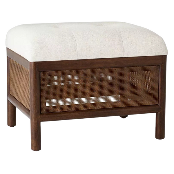 Threshold Designed W/ Studio McGee Woodspring Cane Base Ottoman