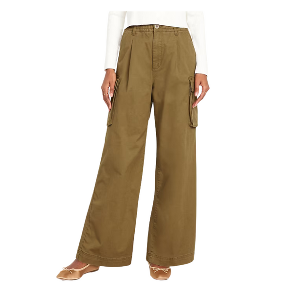 Old Navy Women's Extra High-Waisted Super Wide-Leg Cargo Pants