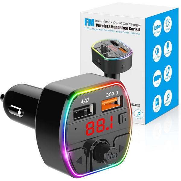 3-In-1 Bluetooth FM Transmitter Car Adapter with Memory Function