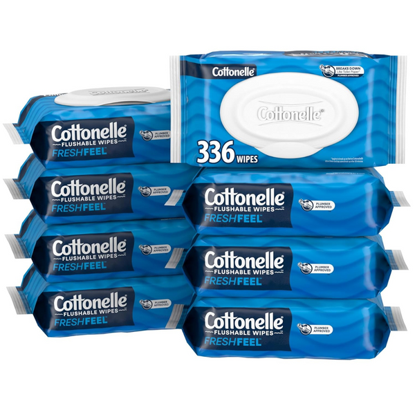 336-Count Cottonelle FreshCare Flushable Wet Wipes For Adults