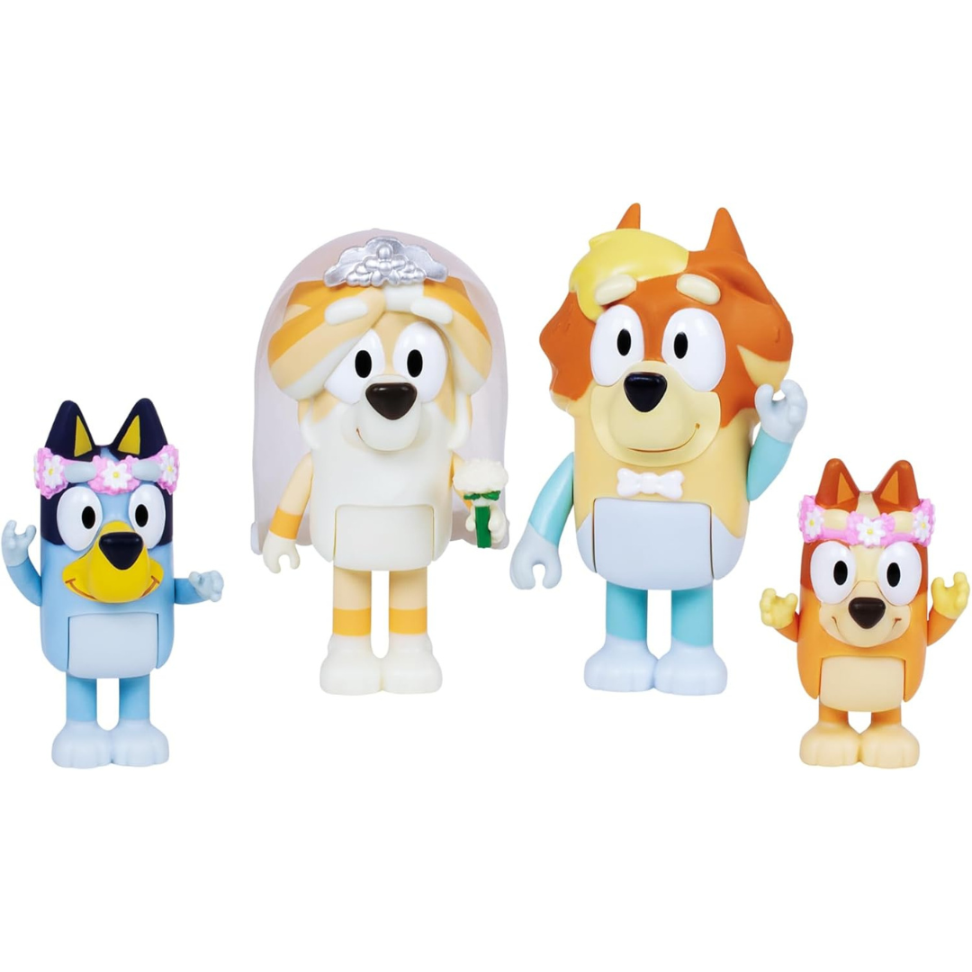 4-Pack Bluey Wedding Figures