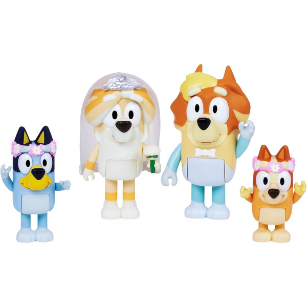 4-Pack Bluey Wedding Figures