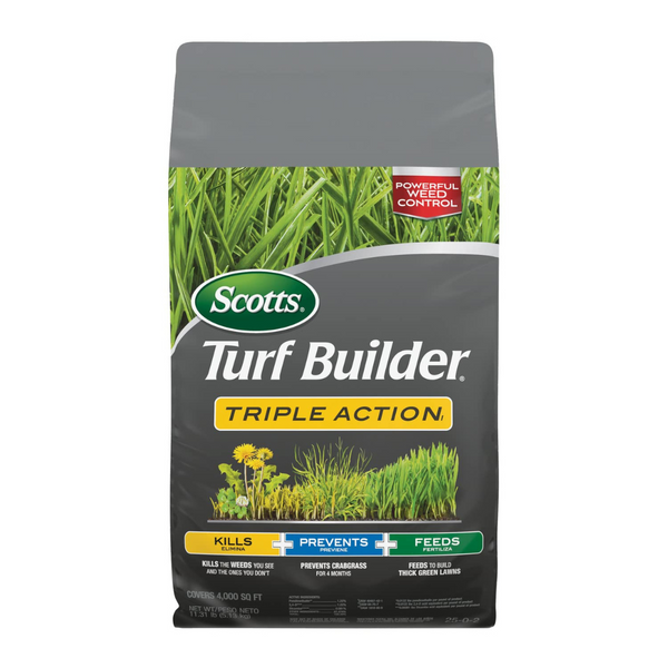 Scotts Turf Builder Triple ActionI, Weed Killer And Preventer Plus Lawn Fertilizer, 4,000 sq. ft., 11.31 lbs.