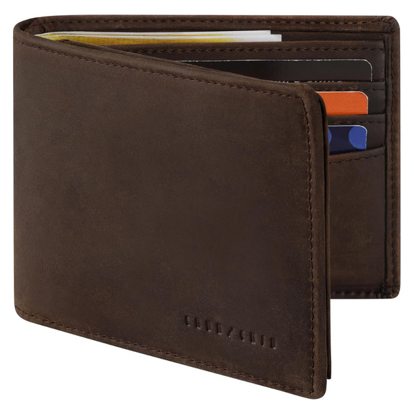 Men's Slim RFID Leather Blocking Bi-Fold Wallet