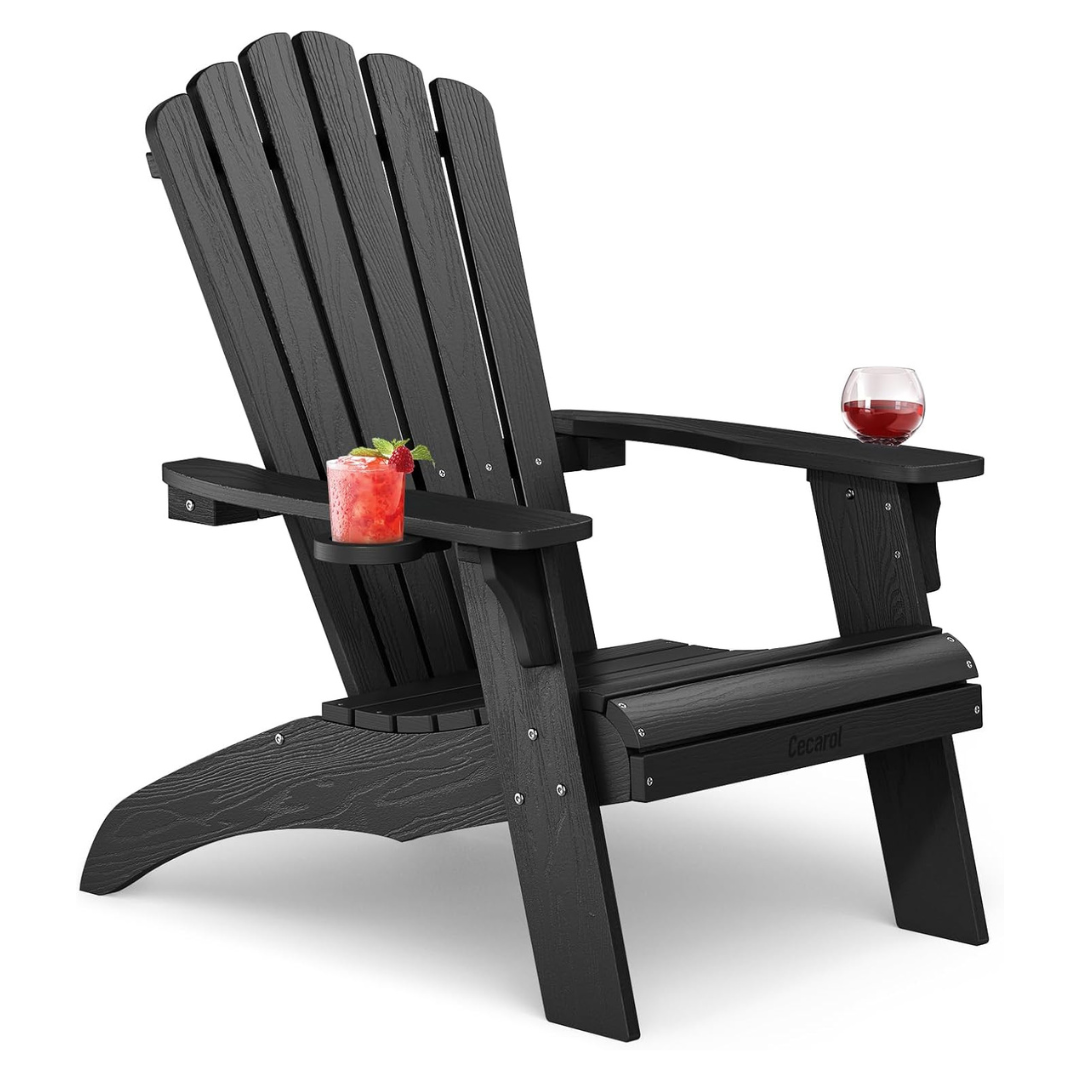 Cecarol Oversized Adirondack Plastic Chair With Cup Holder (Various)