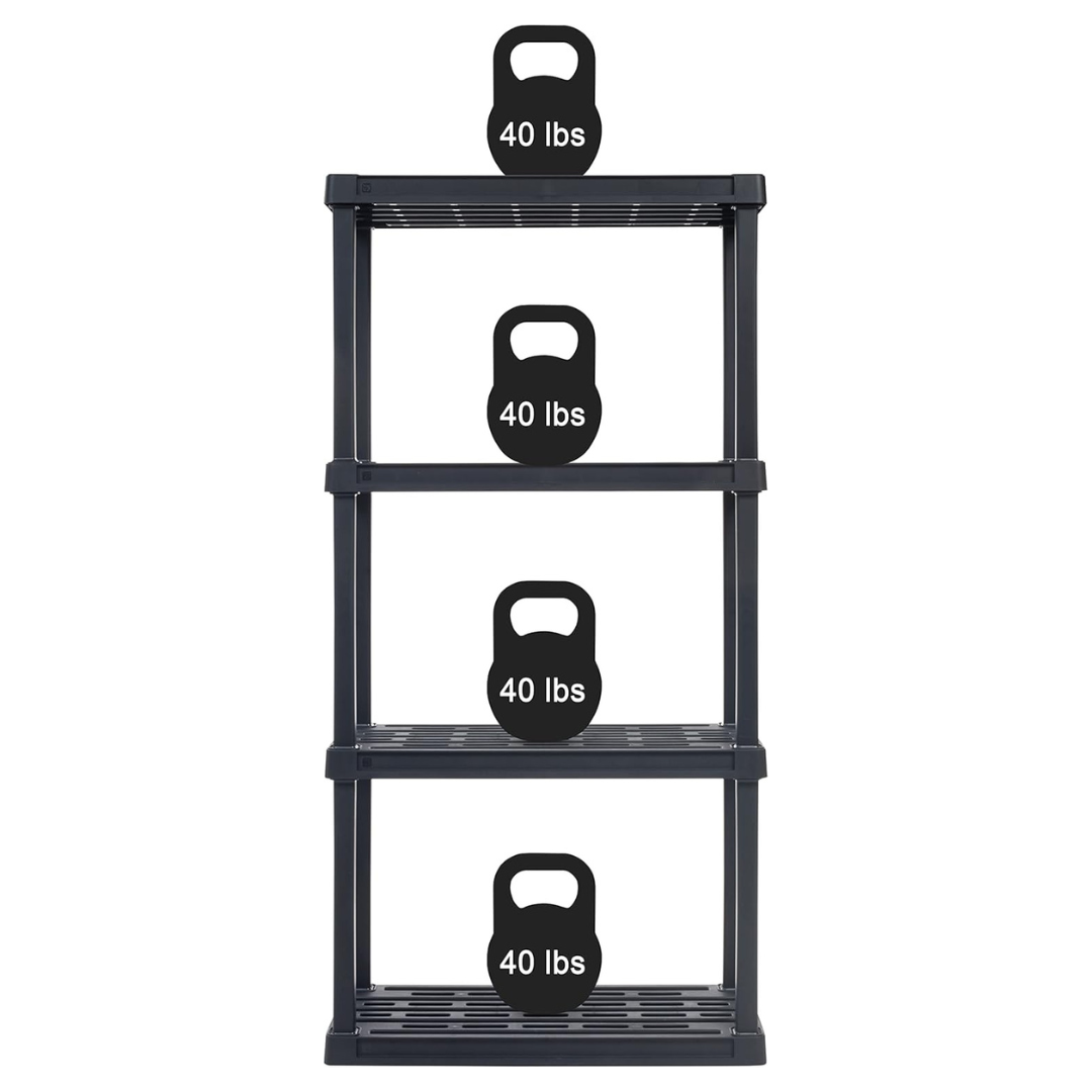 IRIS USA 48" Fixed Height 4-Tier Shelving Unit