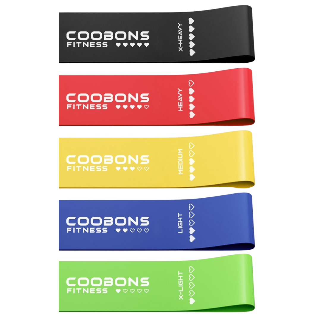 5-Pack Coobons Fitness Work Out Resistance Bands