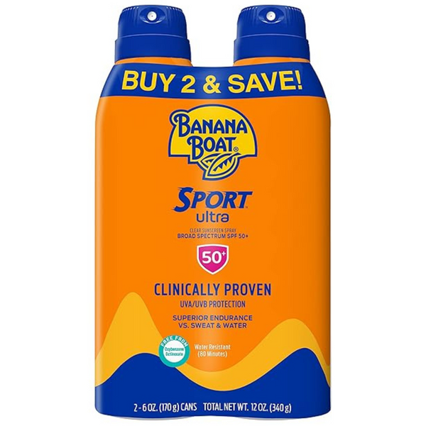 2-Pack 6oz Banana Boat Ultra Sport Performance Broad Spectrum Sunscreen