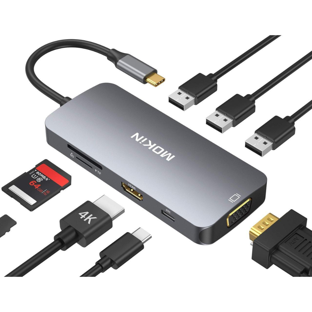 MOKIN 8-In-1 USB-C Hub Adapter With HDMI