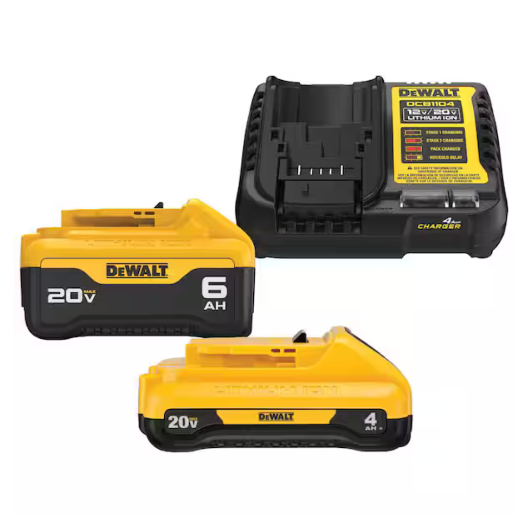 Dewalt 20V MAX XR Lithium-Ion Batteries And Fast Charger Starter Kit