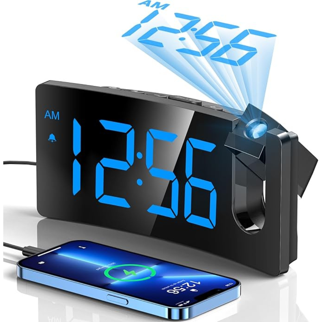 Goloza Curved LED Digital Projection Alarm Clock (2 Colors)