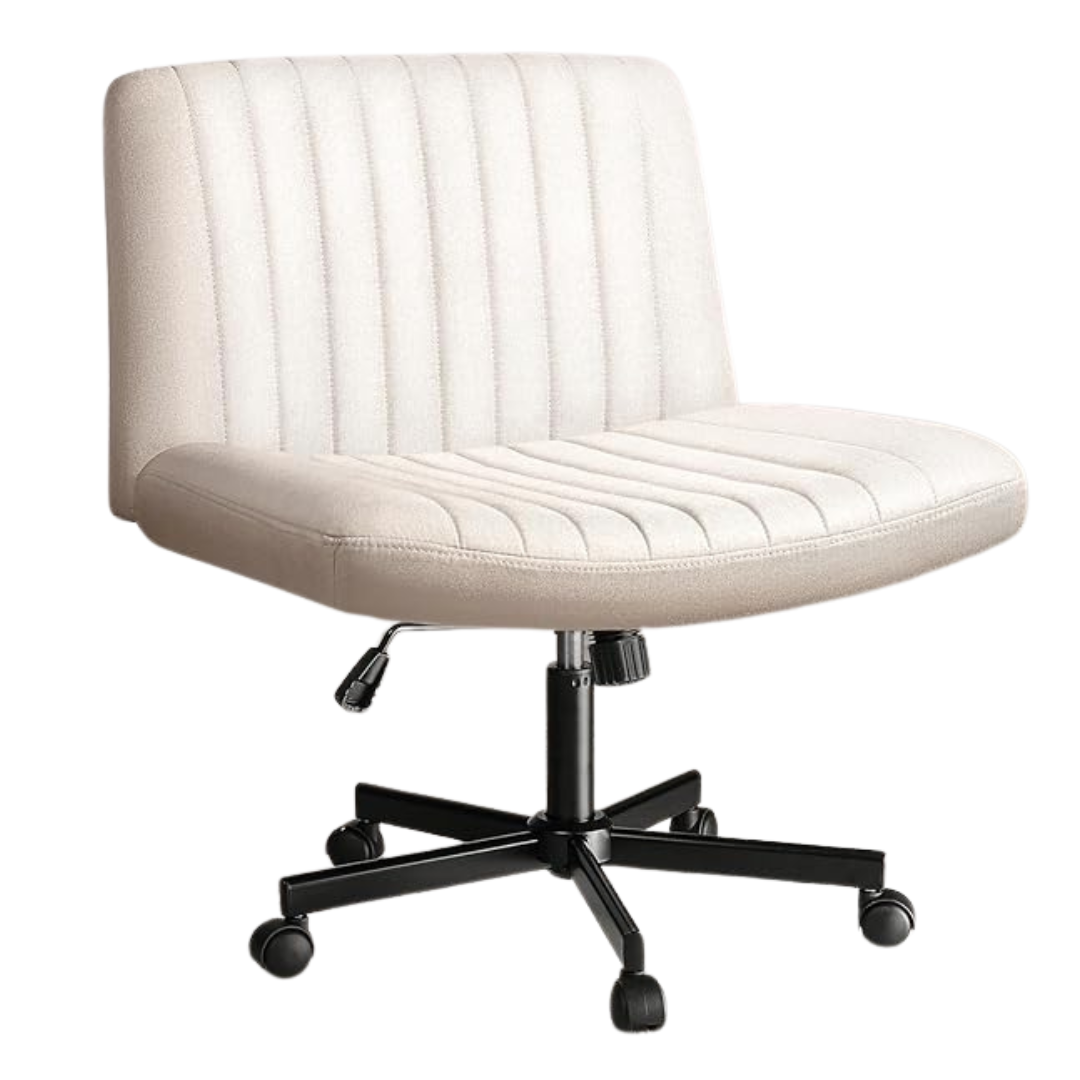 Pukami Fabric Padded Armless Cross Legged Office Desk Chair