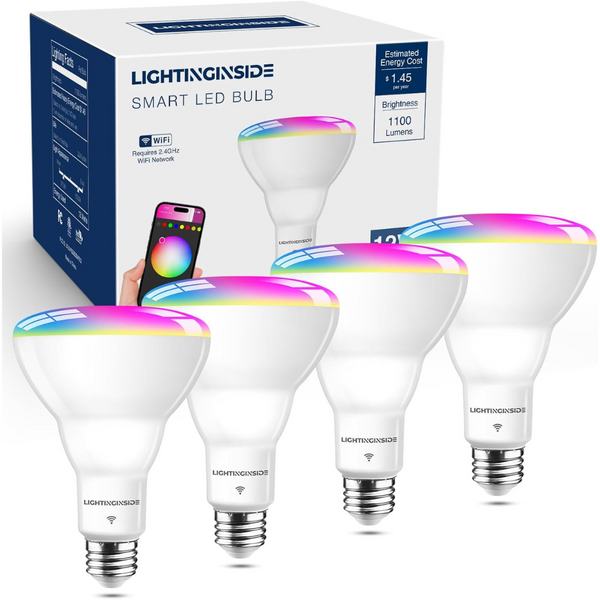 4-Count Lightinginside 1100LM RGBCW 12W Smart LED Bulbs