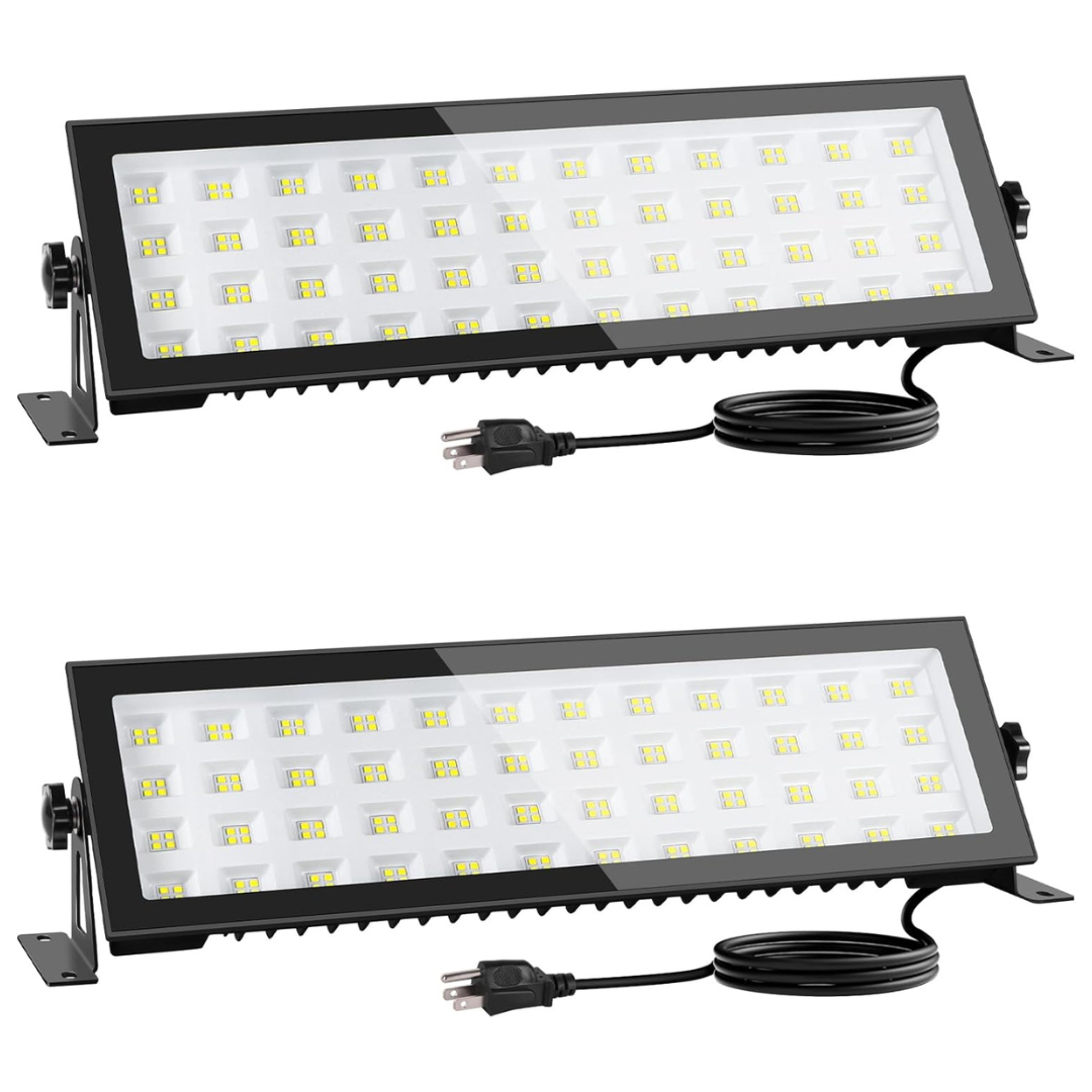 2-Pack Oooled IP66 Waterproof 100W 13000LM LED Flood Light