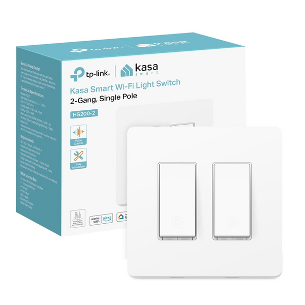 Kasa Smart 2-Gang HS200-2 Single Pole 2.4GHz Wi-Fi Light Switch