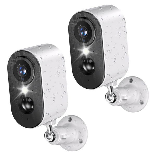 2-Pack LIWAN Wireless Outdoor 2K Battery Powered Security Cameras