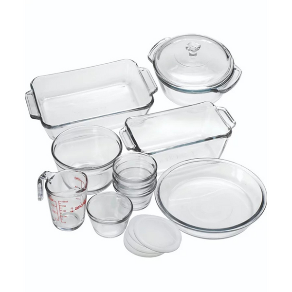 15-Piece Anchor Hocking Oven Basics Complete Glass Bakeware Set