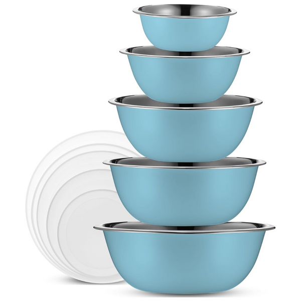 10-Piece Stainless Steel Mixing Bowl Set