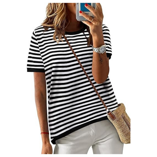 Kissmoda Women's Casual Striped Tops (Various Colors & Sizes)