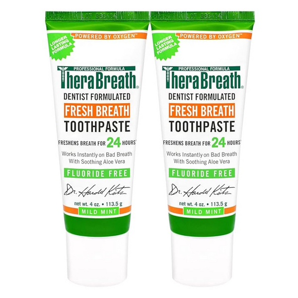 2-Pack TheraBreath Fresh Breath Dentist Formulated Mild Mint Toothpaste (4Oz)