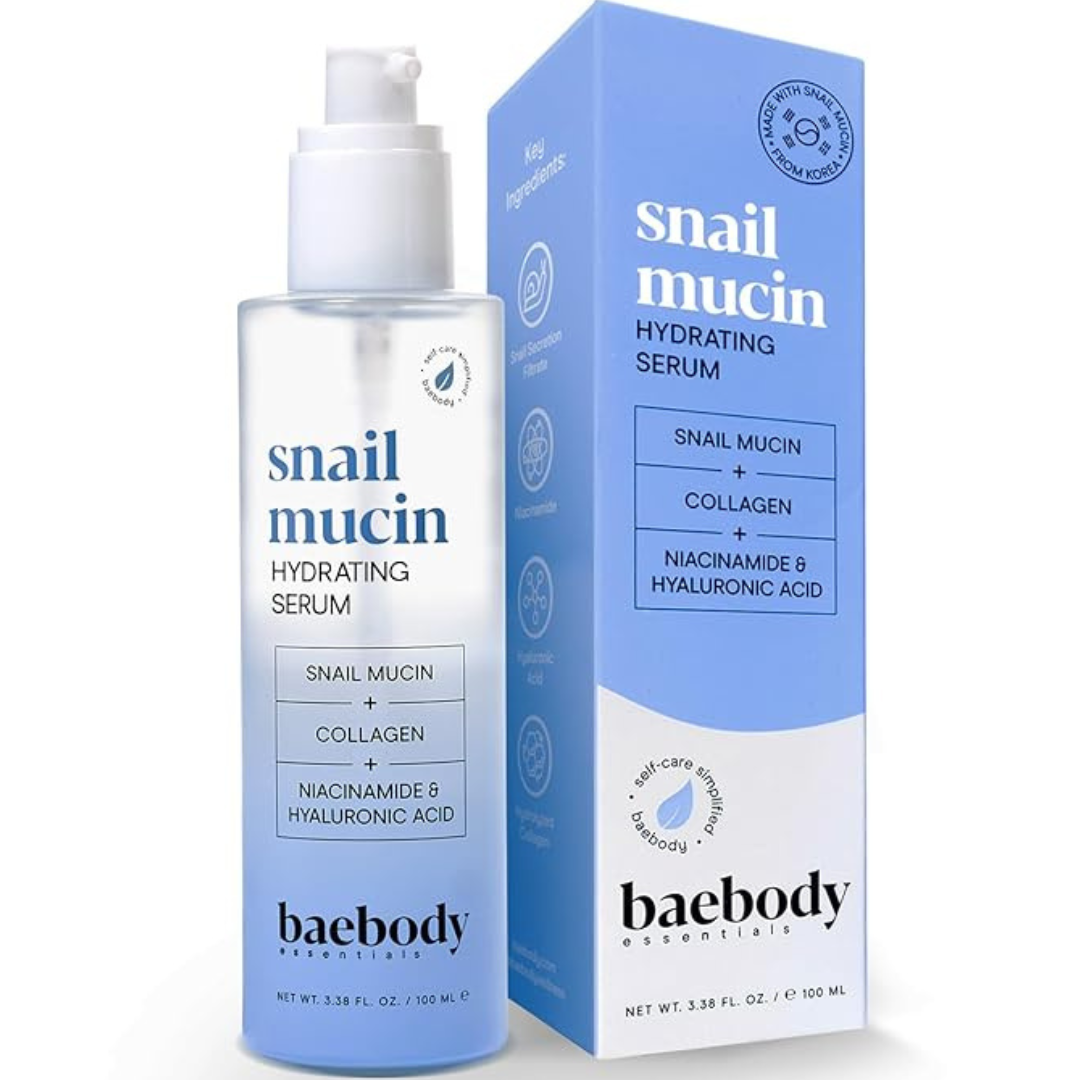 3.38 Oz Baebody Snail Mucin Face Serum Moisturizer With Collagen