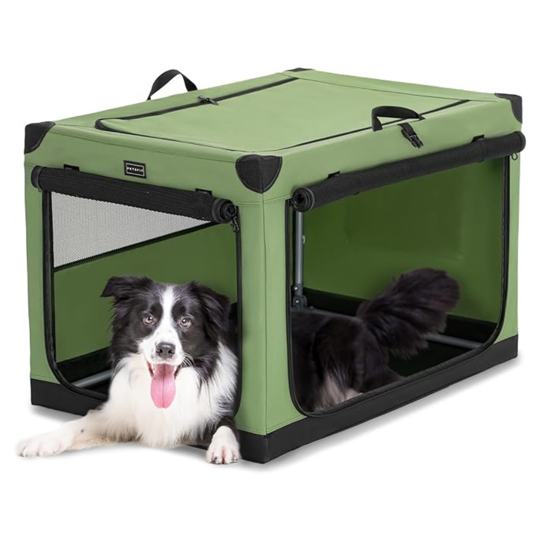 Petsfit 36" Portable Soft Dog Crate With 3 Mesh Door