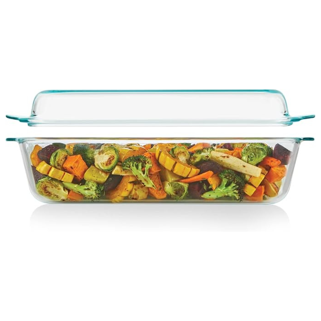 Pyrex Deep 5.2-Qt (9″x13″) 2-In-1 Glass Baking Dish With Glass Lid